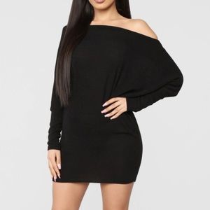 Fashion nova off the shoulder sweater dress